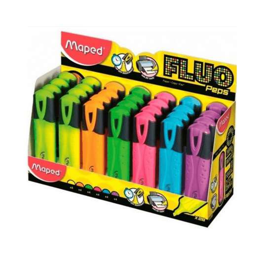 Maped Fluo Peps Highlighter Classic Assorted Colour Display - Smart Stationery