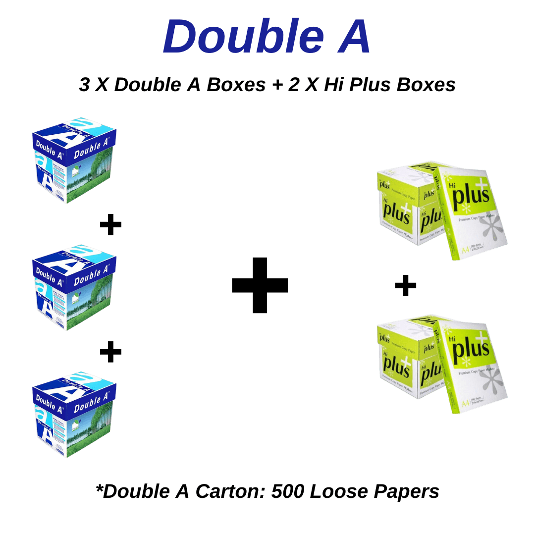 3 X Double A Boxes + 2 X Hi Plus Copy Paper - Smart Stationery