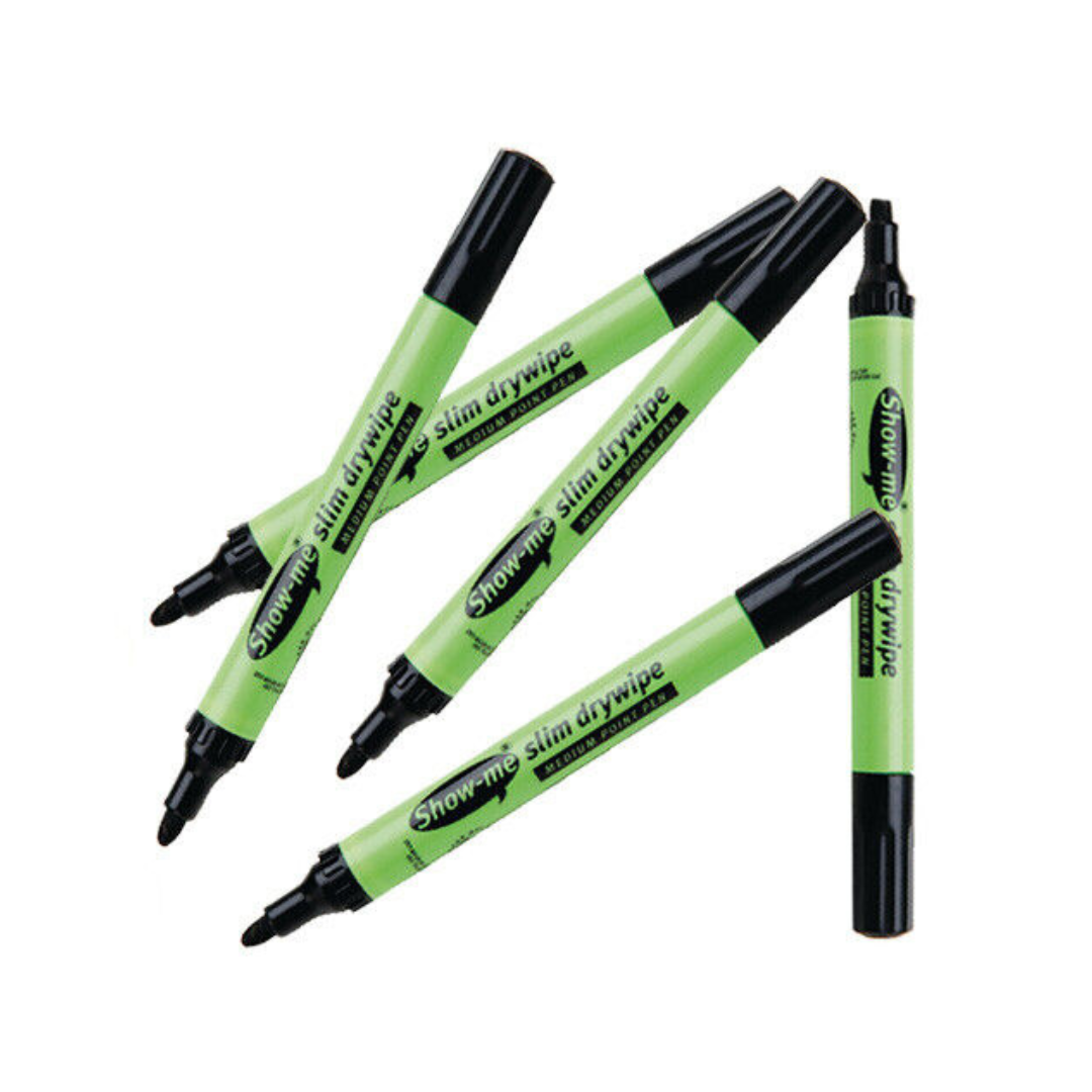 Show-me Medium Tip Drywipe Whiteboard Pens